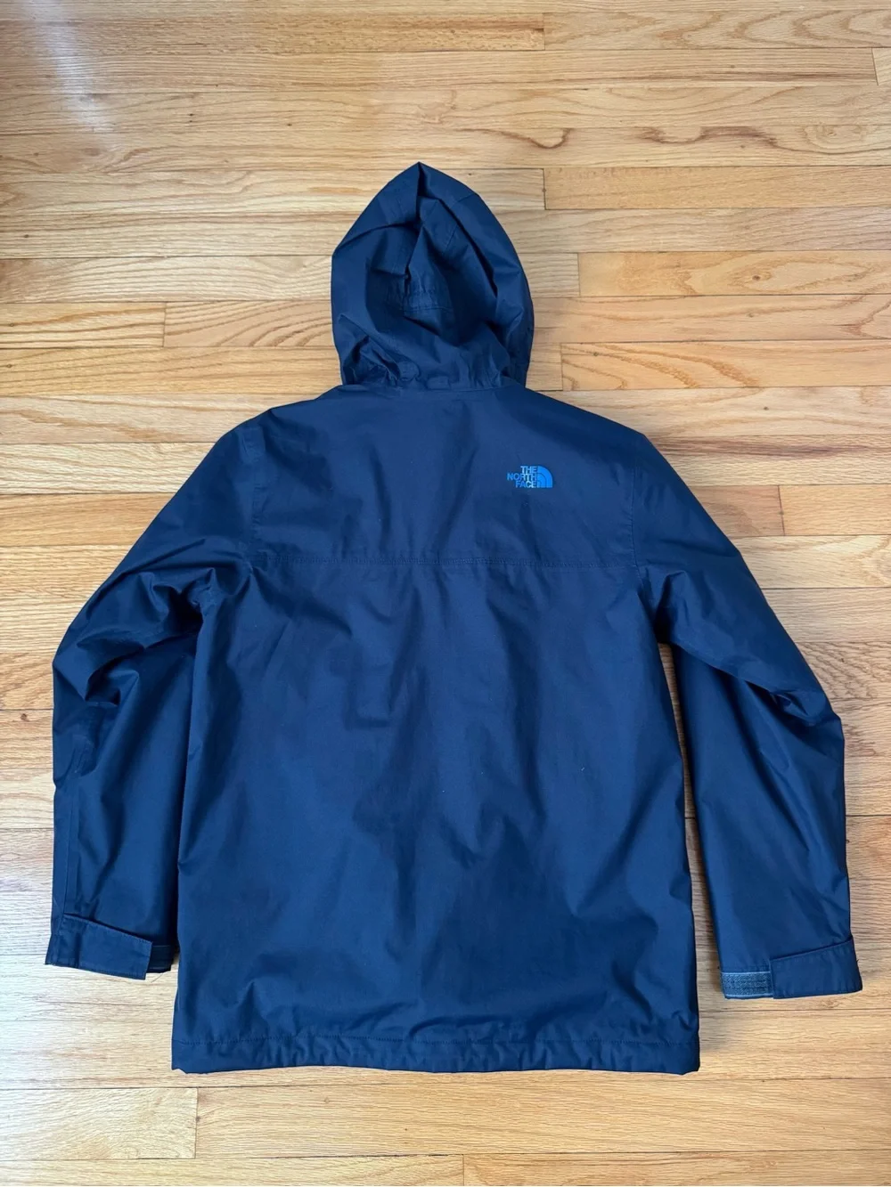 The North Face Blue and Black Kids' Hooded Jacket with Removable Lining